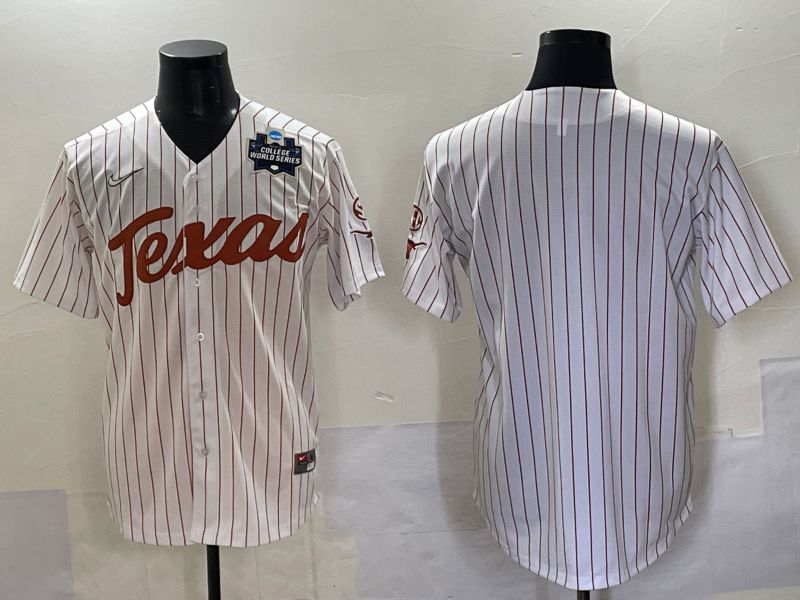 Men Texas Longhorns Blank White stripe Nike joint Name NCAA 2025 Jersey style 5